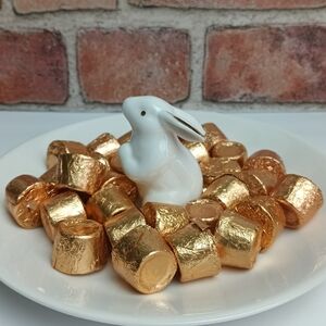 Grace Tea Ware White Gold Bunny Rabbit Candy Dish 7.5"